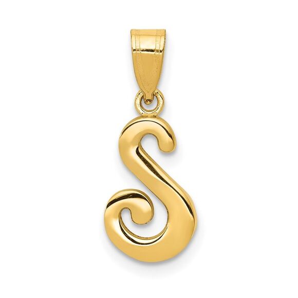 Kazi Luxury 14k Yellow Gold Script Letter Initial Pendant